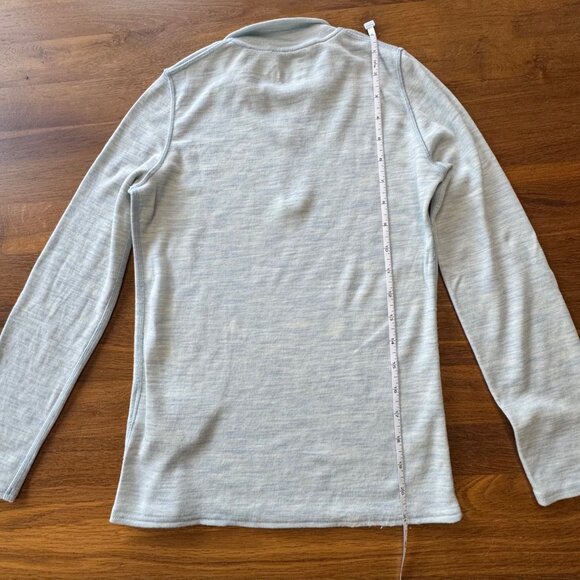 SMARTWOOL Classic Thermal Merino Base Layer Kids XL Blue 1/4 Zip Shirt Top Girls - Picture 10 of 11